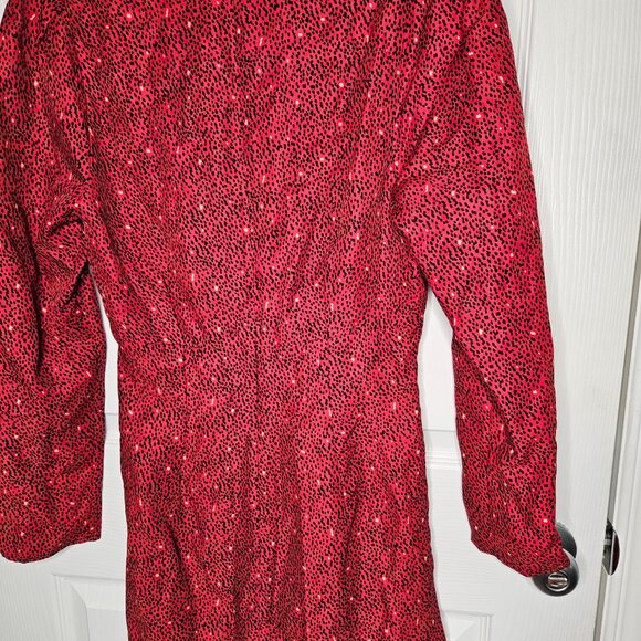 NWT ZARA Mini Dress in red print size m - Picture 8 of 16